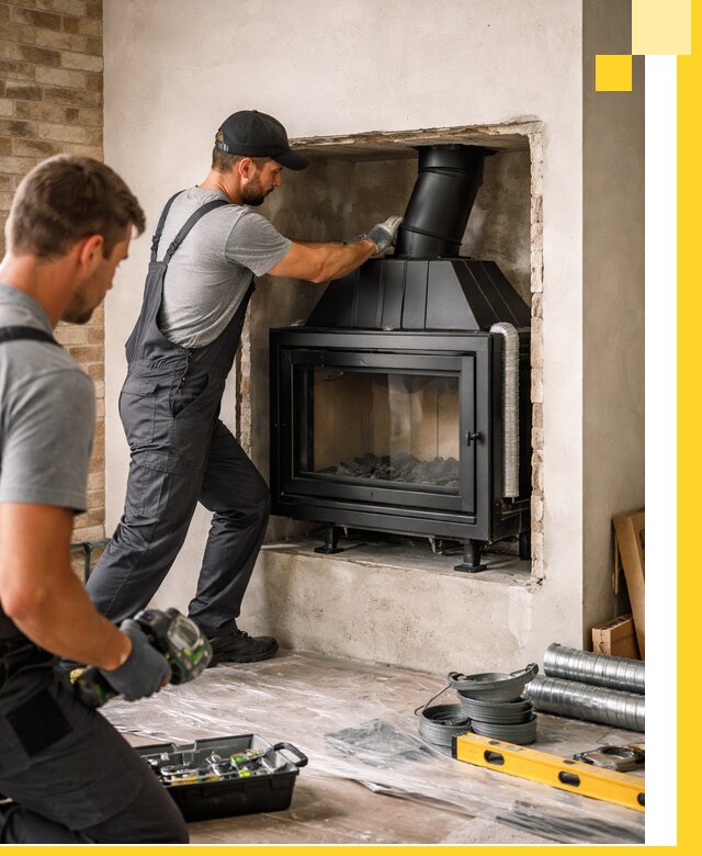 Установка каминных топок в Шелехове: монтаж, подключение