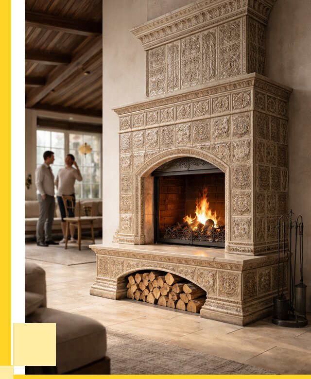 Купить изразцовый камин в Шелехове от 267875 р. | ЭриданШлх