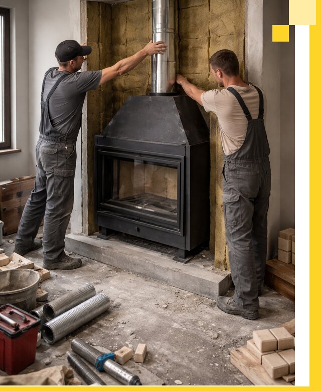 Изготовление и монтаж закрытых каминов в Шелехове под ключ