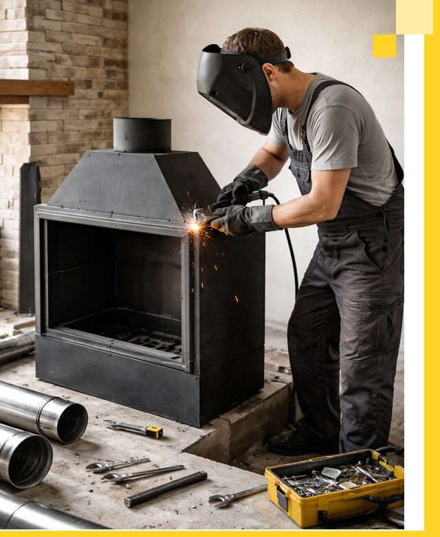 Продажа и установка металлических каминов в Шелехове под ключ