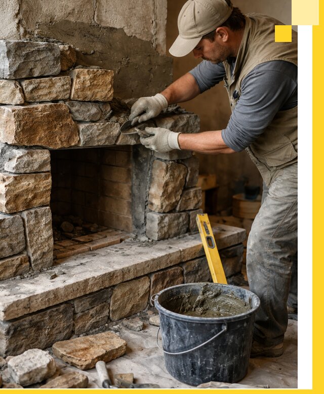 Изготовление и установка каменных каминов под ключ в Шелехове