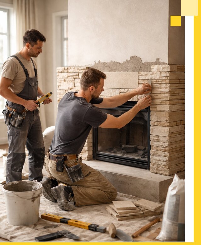 Установка и монтаж каминов для загородного дома в Шелехове