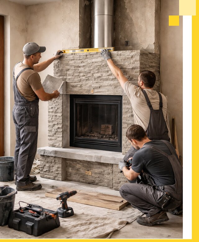 Профессиональный монтаж каминов под ключ в Шелехове для дома