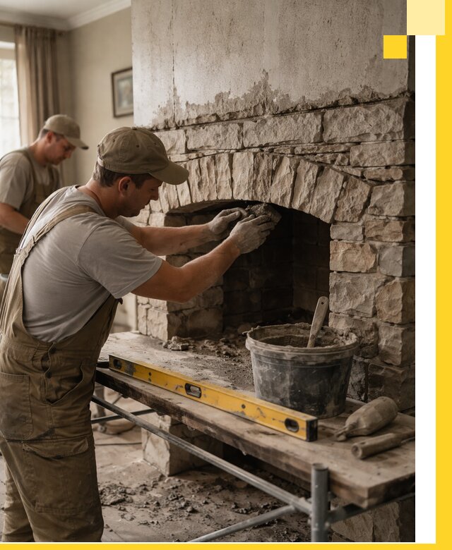 Изготовление каминов под ключ в Шелехове, монтаж и отделка