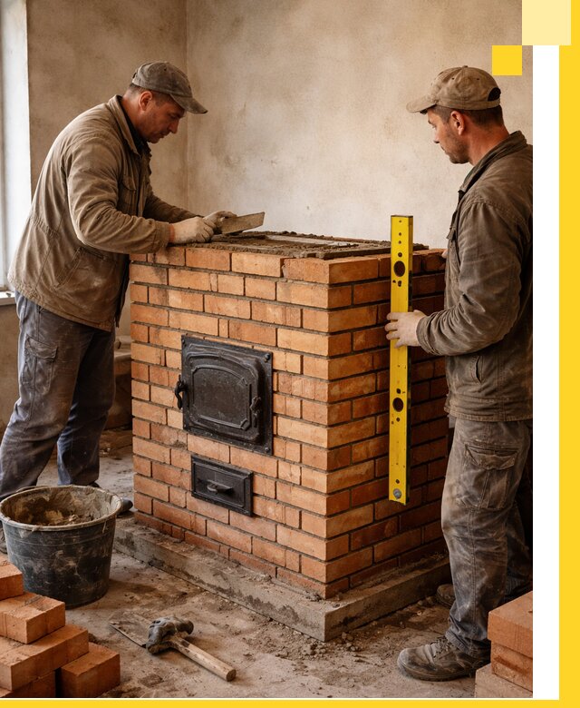 Отопительные печи под ключ в Шелехове, установка и сборка