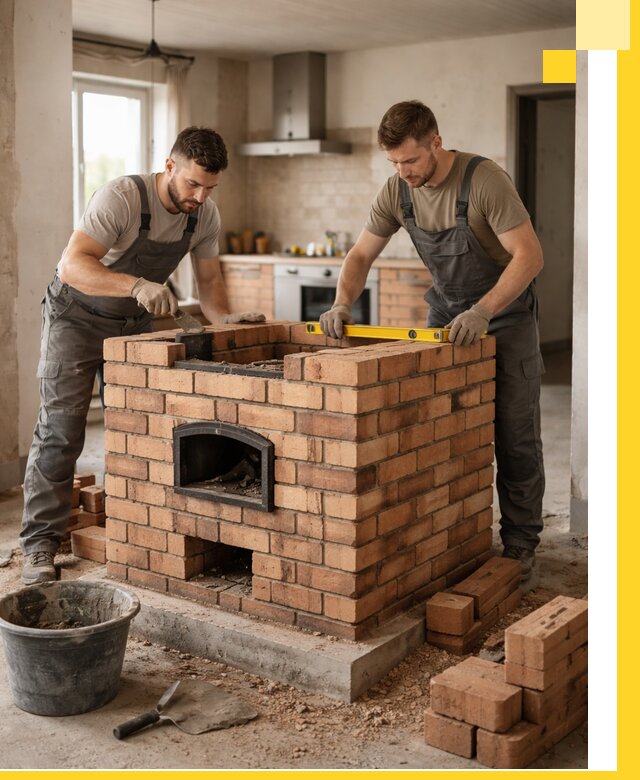 Установка и монтаж печей в частном доме в Шелехове под ключ