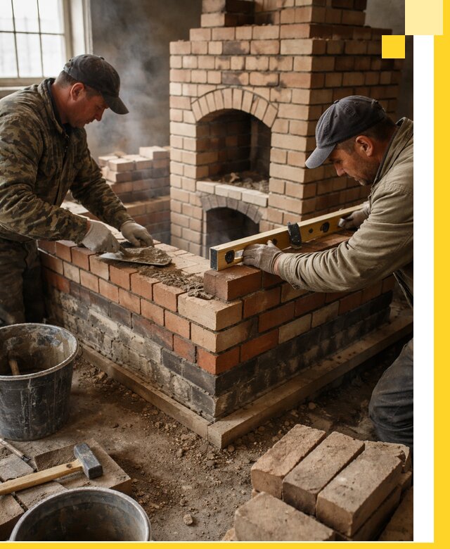 Изготовление и монтаж печей и каминов из кирпича в Шелехове