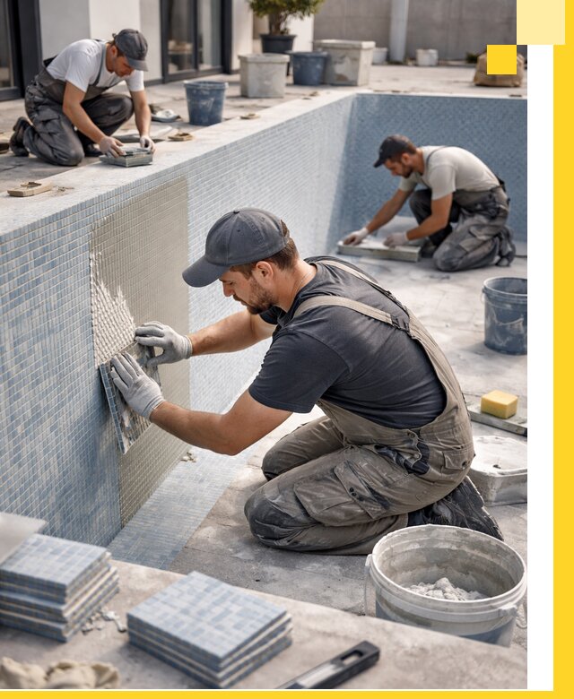 Облицовка бассейнов в Шелехове плитка мозаика гидроизоляция