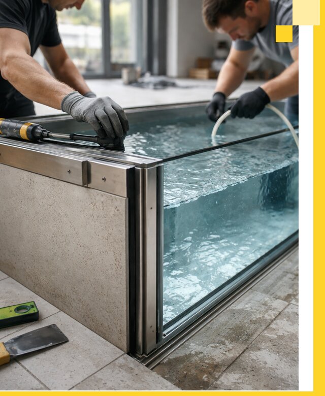 Проектирование и монтаж стеклянных бассейнов в Шелехове