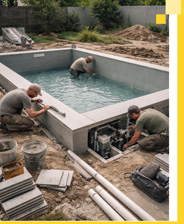 Строительство и монтаж бассейнов для дачи под ключ в Шелехове