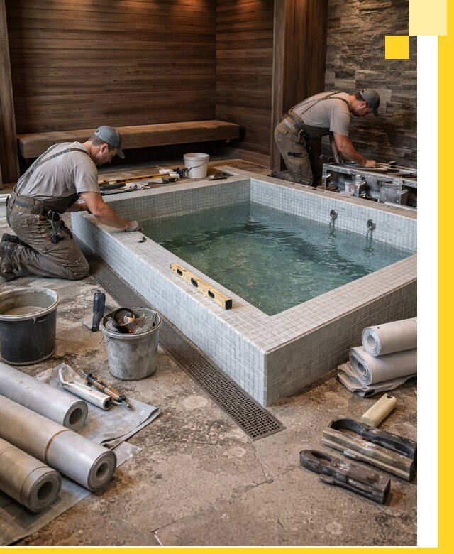 Установка и строительство бассейнов для сауны в Шелехове