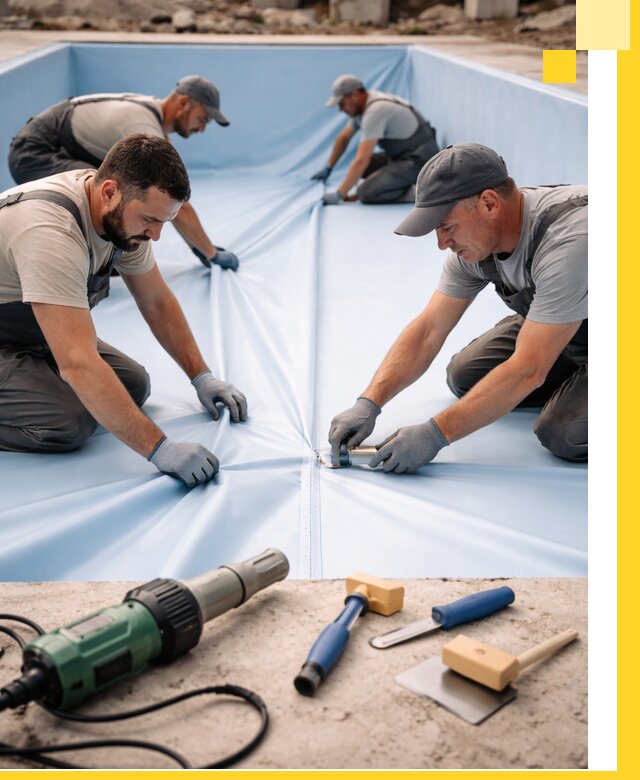 ПВХ пленка для бассейнов с монтажом и гарантией в Шелехове