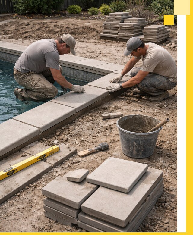 Установка и изготовление копингового камня для бассейнов в Шелехове