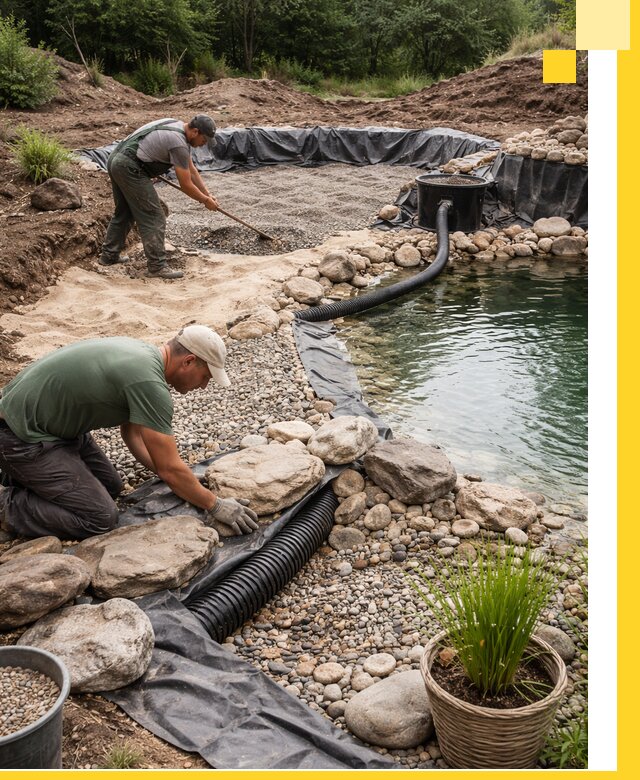 Строительство природных бассейнов и озер в Шелехове под ключ