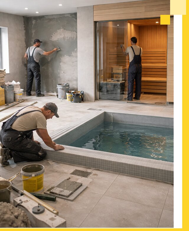 Проектирование и строительство сауны с бассейном в Шелехове