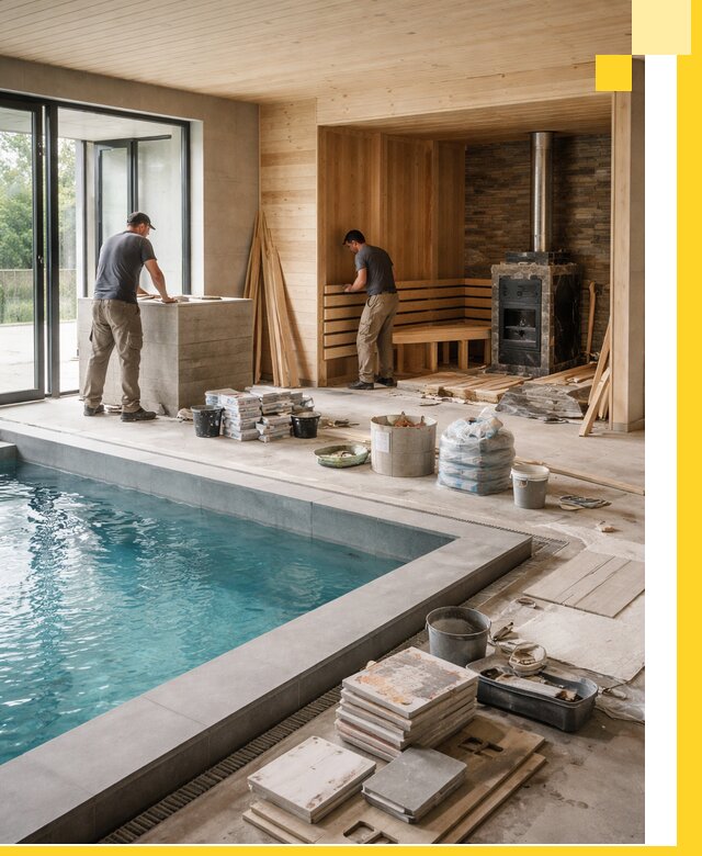 Проектирование и строительство бань с бассейном в Шелехове