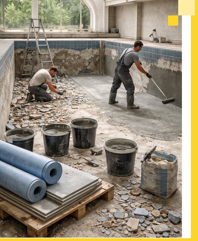 Реконструкция бассейнов в Шелехове: ремонт, гидроизоляция