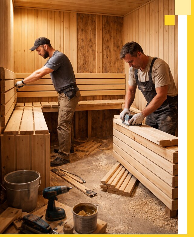 Профессиональный комплексный ремонт саун под ключ в Шелехове