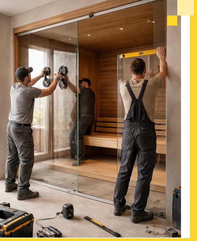 Производство и монтаж стеклянных саун под ключ в Шелехове