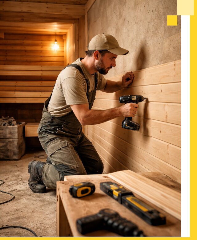 Профессиональная внутренняя отделка бани в Шелехове под ключ