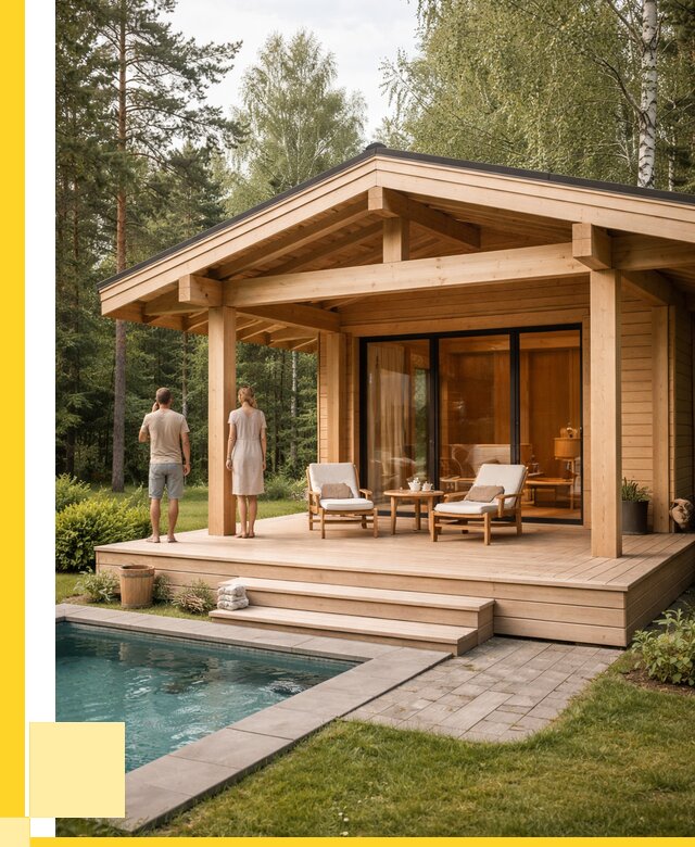 Бани с террасой под ключ в Шелехове от 642900 р. | ЭриданШлх