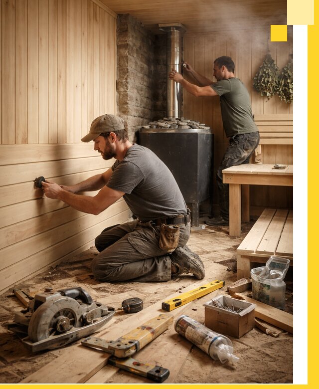 Полное строительство и оснащение парных под ключ в Шелехове