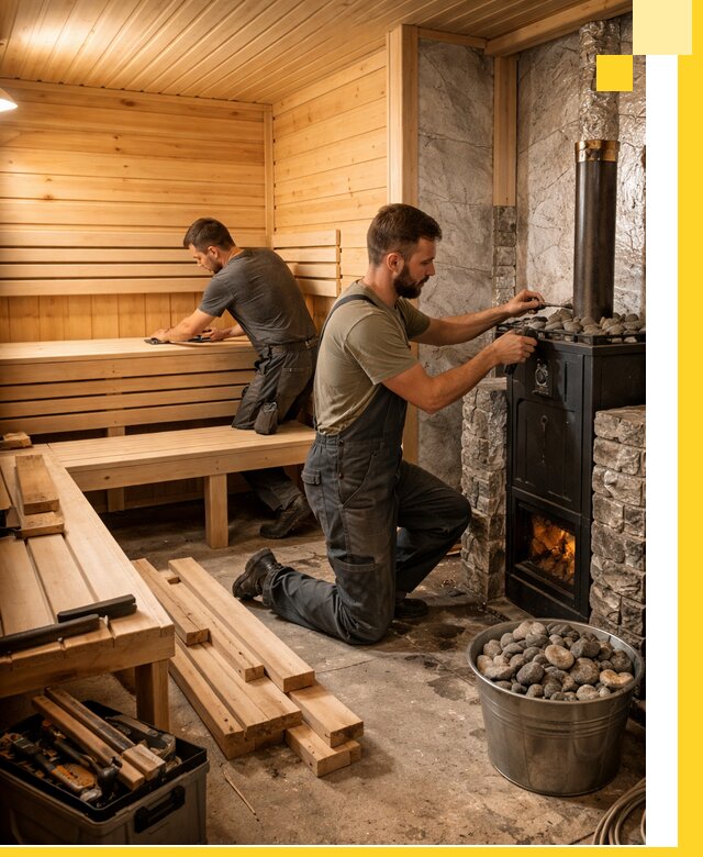 Дизайн и строительство интерьеров бань под ключ в Шелехове