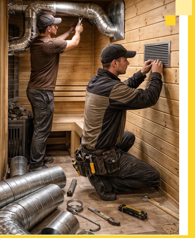 Проектирование и монтаж вентиляции бани в Шелехове под ключ