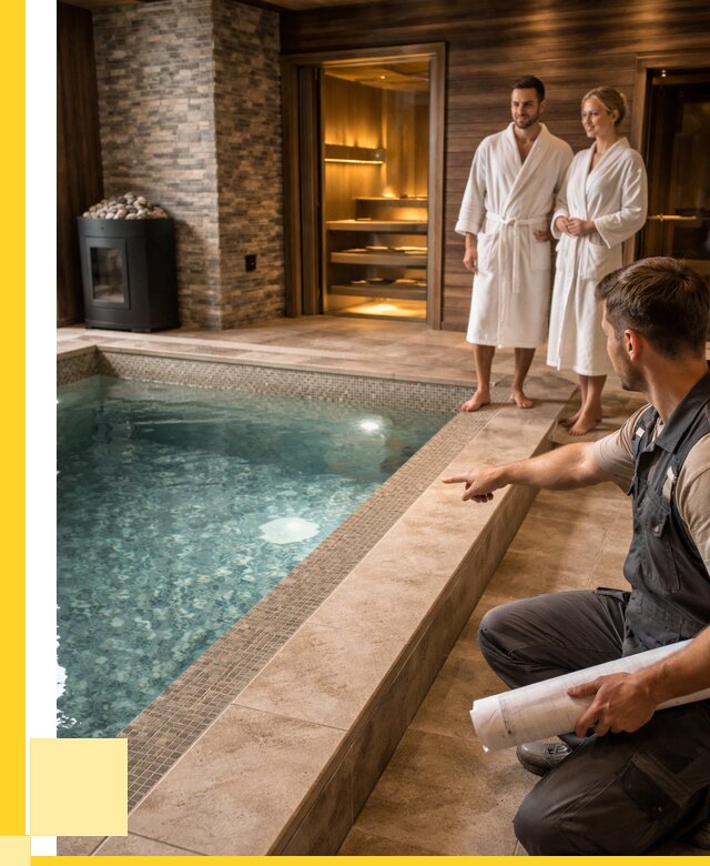 Проект бани с бассейном под ключ в Шелехове от 69648 р. | ЭриданШлх