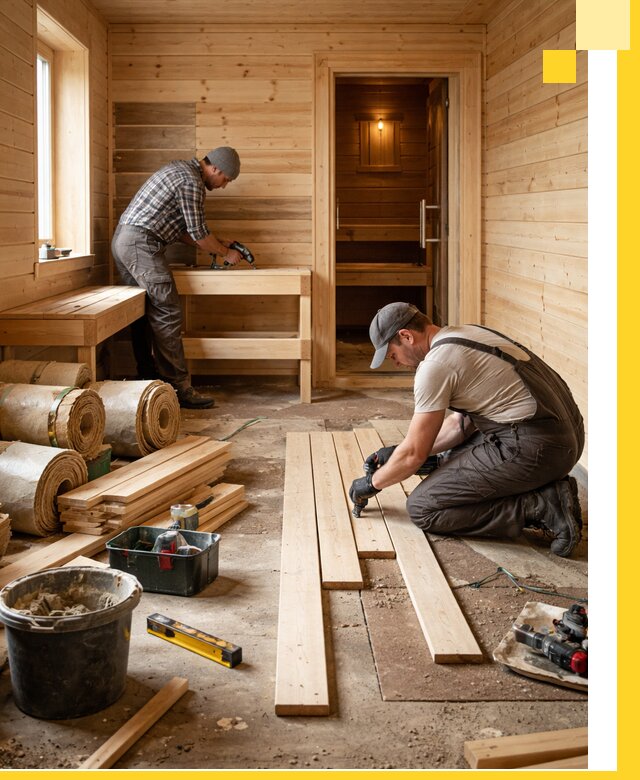 Индивидуальный проект бани с комнатой отдыха под ключ в Шелехове