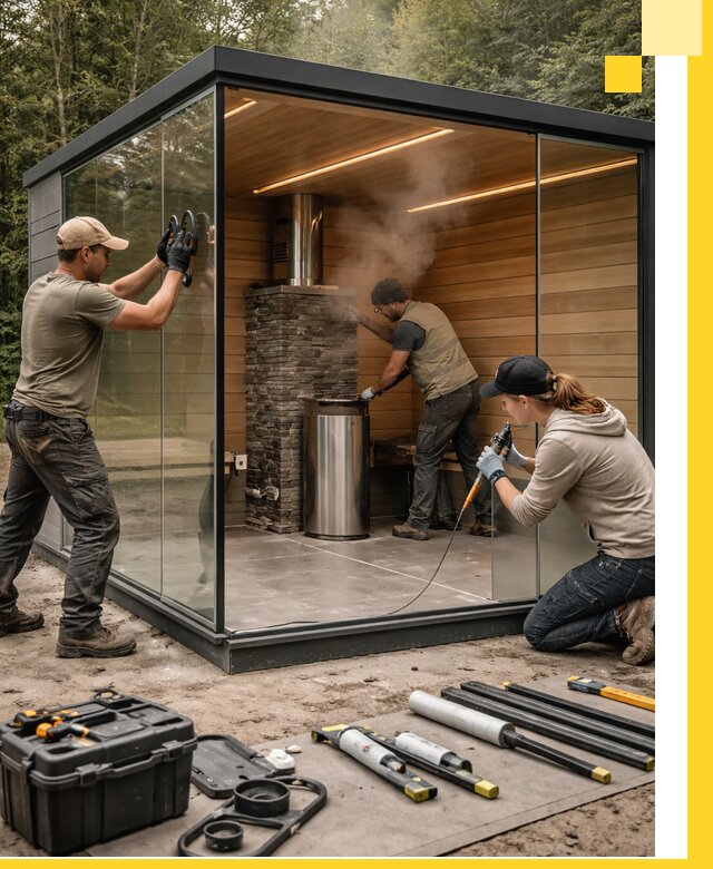 Проектирование и строительство стеклянных бань в Шелехове