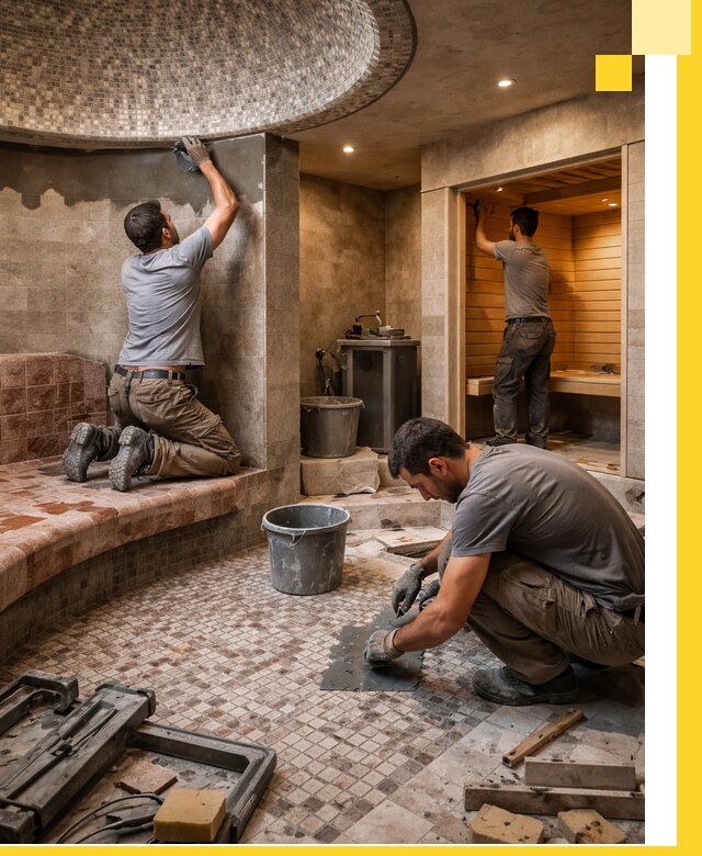 Проект и строительство хамама бани и сауны под ключ в Шелехове